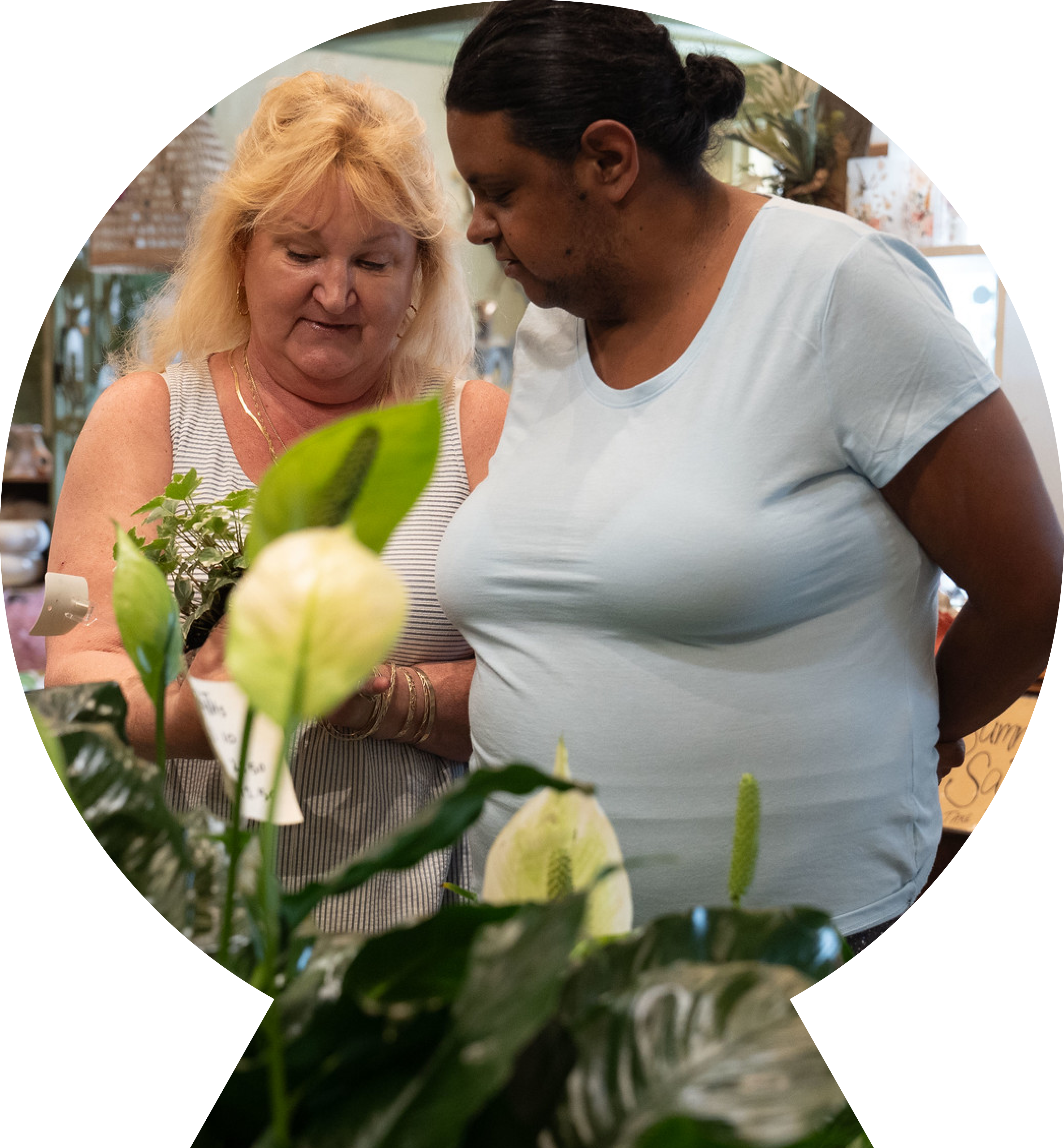 IHCS friends shopping in a flower shop Friends shopping in a flower shop